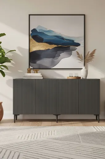 Consola, Hanah Home, Zeynep 150, 150x75x32 cm, PAL , Antracit