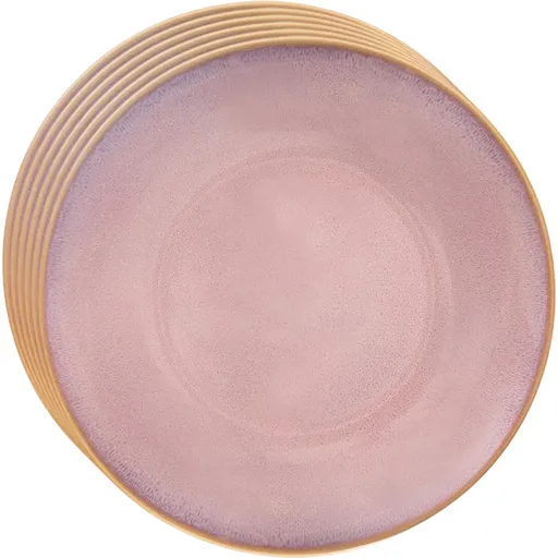 Orion Set de farfurii ceramice adânci Glaze roz 27 cm, 6 buc., roz