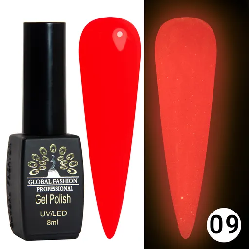 Oja Semipermanenta Luminous Fosforescenta 8 ml, 09, TPO Free