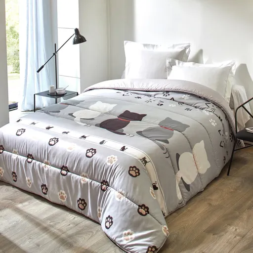 Pătură cu imprimeu cu pisici, microfibră 200g/m2