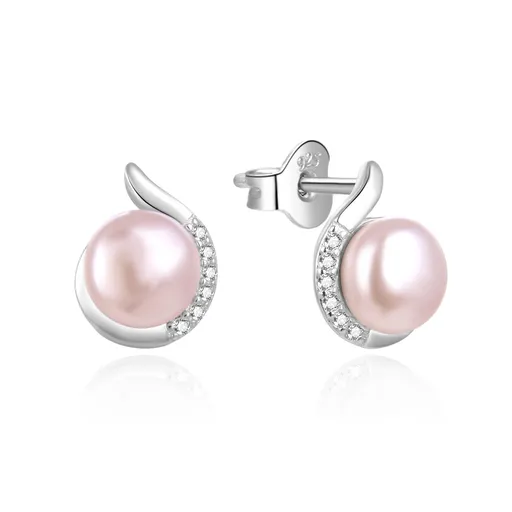 Agato Cercei eleganți din argint cu perlă naturală și zircon AGT-E219PW-PPI