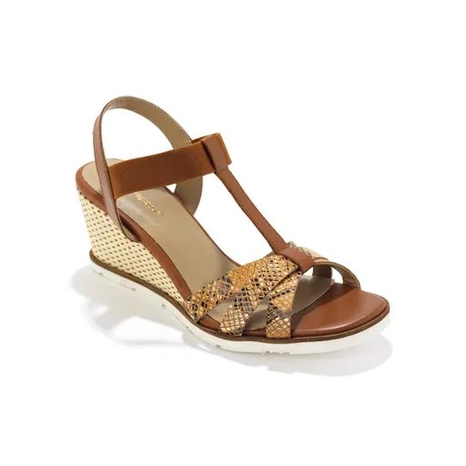 Sandale din piele cu model piele de șarpe