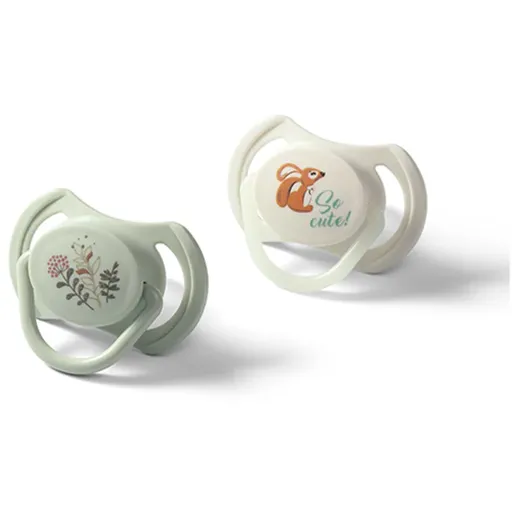 BabyOno Take Care Symmetrical Silicone Soothers suzetă Day & Night 6-18m+ 2 buc