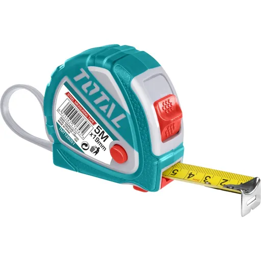 Ruleta TOTAL 5m x 19mm - buton 3 functii