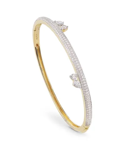 Guess Brățară solidă placată cu aur cu zirconii Nuances JSBB04507JWYG 5,5 cm