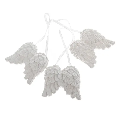 Set de decorațiuni de Crăciun Aripi de înger, 3 bucăți, poliresină