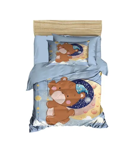 Lenjerie de pat pentru copii, L'essentiel Maison, PH186, Albastru/Maro