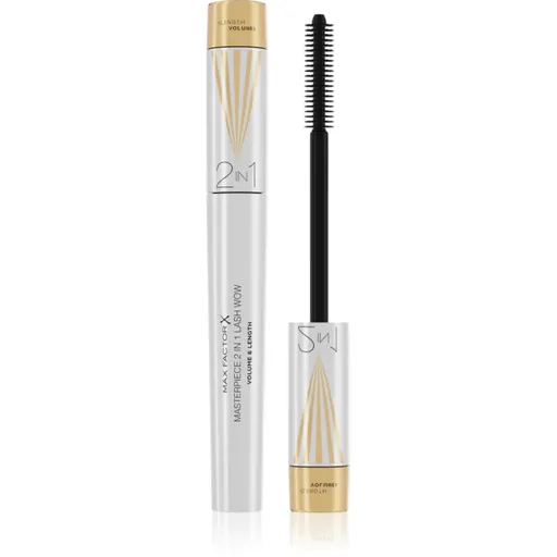 Max Factor Masterpiece Lash Wow mascara pentru extensie, rotunjire si volum perie 2 in 1 culoare Black 7 ml