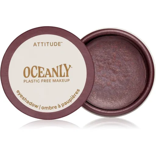 Attitude Oceanly Plastic Free Makeup fard de pleoape cremos cu particule stralucitoare culoare Berry Bliss 5 ml