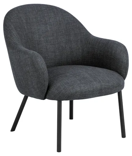 Fotoliu Spencer, Actona, 70x75x75 cm, tesatura structurata/otel, gri inchis