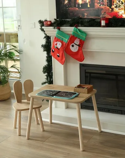 Set pentru copii cu masă și scaun, 2 buc BunnyOne Chair Set - Brown