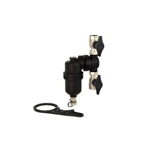 Filtru antimagnetita 1", IBF-12, 90 l/min, bara magnetica 9000 Gauss, inox, pentru sisteme de incalzire si solare, IBO Polonia