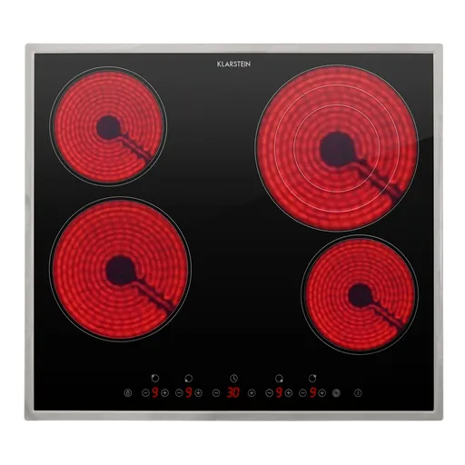 Klarstein Virtuosa 4 Prime, plită încorporată, 4 zone, 6500W, vitroceramică, cadru din oțel inoxidabil