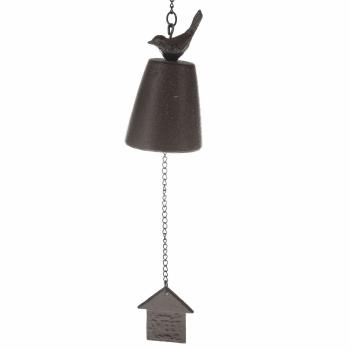 Clopot din fontă Sweet home maro, 8 x 49 cm, maro