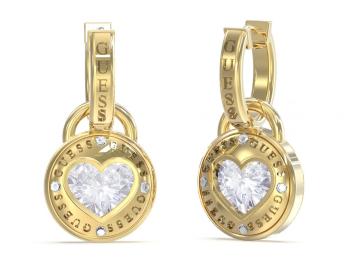 Guess Cercei eleganți suspendați placați cu aur 2v1 Rolling Hearts JUBE03351JWYGT/U