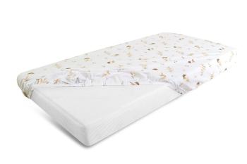 Cearșaf de bumbac cu elastic - Vrăbii (140x70 cm)