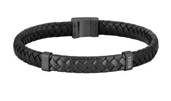 Hugo Boss Brățară neagră din piele pentru bărbați Tailored 1580676 19 cm