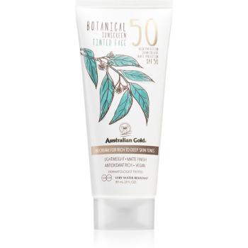 Australian Gold Botanical Tinted Face crema protectoare cu efect de tonifiere SPF 50 Rich-Deep Dark 88 ml