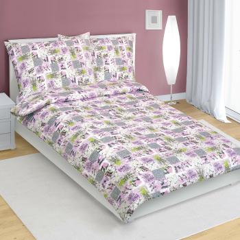 Lenjerie de pat din bumbac Bellatex Patchwork lila, 140 x 220 cm, 70 x 90 cm, 140 x 220 cm, 70 x 90 cm