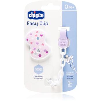 Chicco Easy Clip lanț pentru suzetă 0m+ Pink 1 buc