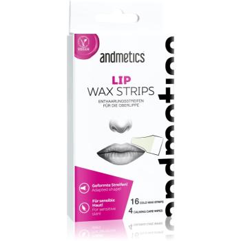 andmetics Wax Strips Lip benzi depilatoare cu ceară, pentru buza de sus 16 buc