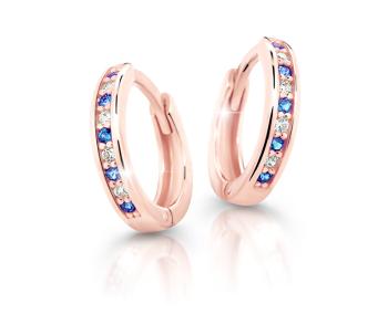 Cutie Jewellery Cercei rotunzi fermecători din aur roz C3342-80-X-4 albastru