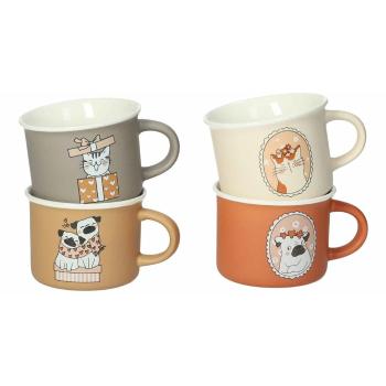 Porcelán bögre szett 4 db-os 150 ml Cani e Gatti – Brandani