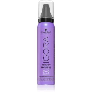 Schwarzkopf Professional IGORA Expert Mousse vopsea de par sub forma de spuma pentru păr culoare 3-0 Dark Brown Natural 100 ml