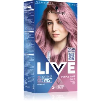 Schwarzkopf LIVE Lightener & Twist Culoare permanenta pentru par pentru decolorarea părului culoare 105 Purple Rosé Gold 2x60 ml