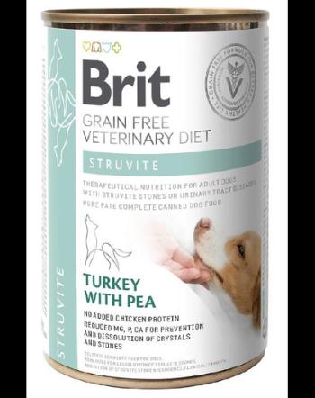 BRIT Veterinary Diet Struvite Turkey&amp;Pea afectiuni tract urinar, pentru caini 400 g