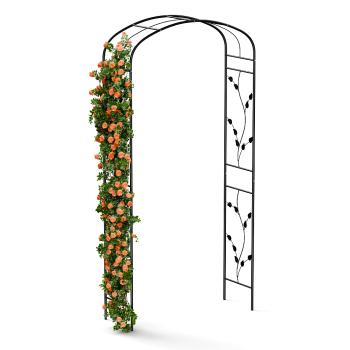 Blumfeldt FloraBelle Curve arcadă roz | modele decorative cu frunze | rezistentă la intemperii | suport pentru plante cățărătoare