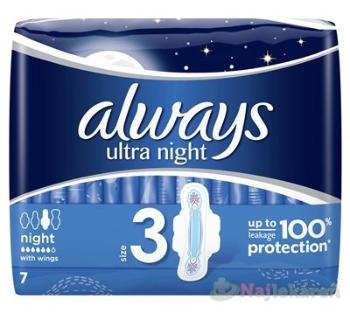 ALWAYS ULTRA NIGHT hygienické vložky 7ks