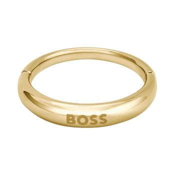 Hugo Boss Inel minimalist placat cu aur pentru femei 1580620 55 mm