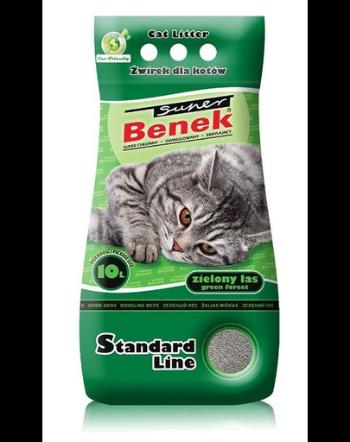 BENEK Super Standard Green Forest nisip pentru litiera, miros de pin 10 L x 2 (20 l)