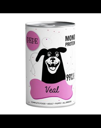 PAKA ZWIERZAKA PEPE Veal 99% cu vitel 400 g mancare monoproteica