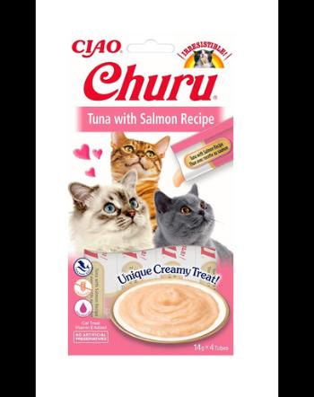 INABA Churu Cat Recompensa pentru pisici, piure cu ton si somon 56 g