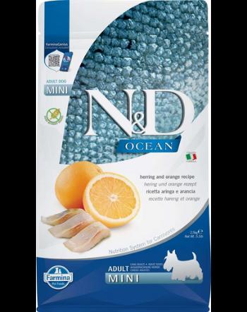 FARMINA N&amp;D Ocean Dog Adult Mini Hrana uscata pentru caini adulti de talie mica, cu hering si portocale 2,5 kg