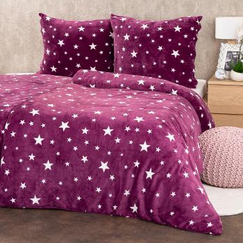 Lenjerie de pat 4Home Stars violet, microflanelă, 140 x 220 cm, 70 x 90 cm