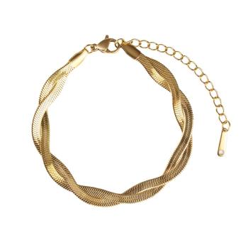 Emily Westwood Brățară dublă placată cu aur Șarpe Liana EWB250263G