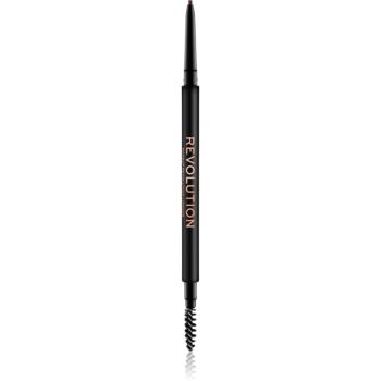 Makeup Revolution Precise Brow Pencil creion sprâncene precise cu pensula culoare Medium Brown 0.05 g