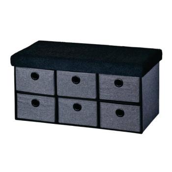 Kesper 15953 Comodă tapițată 6 compartimente, gri-negru, 76 x 38 x 38 cm, gri