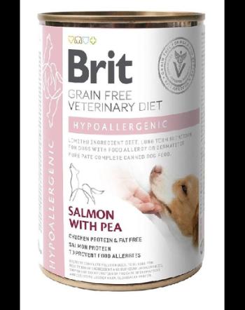 BRIT Veterinary Diet Hypoallergenic Salmon&amp;Pea hrana caini cu alergii 400 g