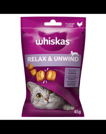 WHISKAS Relax and Unwind 8x45 g Recompense pentru pisici, cu pui