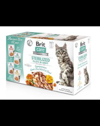 BRIT CARE Fillets in Gravy Box Pouch Sterilized 12X85g Hrana umeda pisici sterilizate