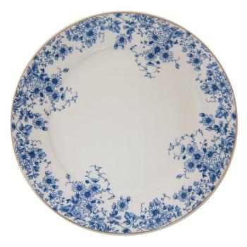 Porcelánový dezertní talíř s modrými květy Blue Flowers - Ø 21*2 cm BFLDP