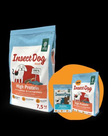 Hrana caini GREEN PETFOOD InsectDog High Protein 7,5kg + 900g &amp; Denties GRATIS