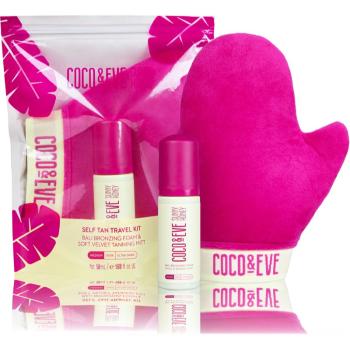 Coco & Eve Sunny Honey Ultimate Glow Travel Kit spumă auto-bronzantă cu mănușă aplicatoare Medium 60 ml