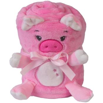 Babymatex Willy Pig pătură mini cu animal de pluș 85x100 cm