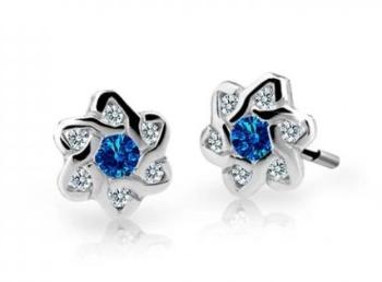 Cutie Jewellery Cercei pentru copii din aur alb C2149-30-X-2 albastru