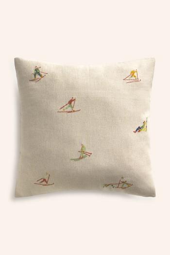 Calma House dekoratív párnahuzat lenvászonnal Ski 45 x 45 cm bézs